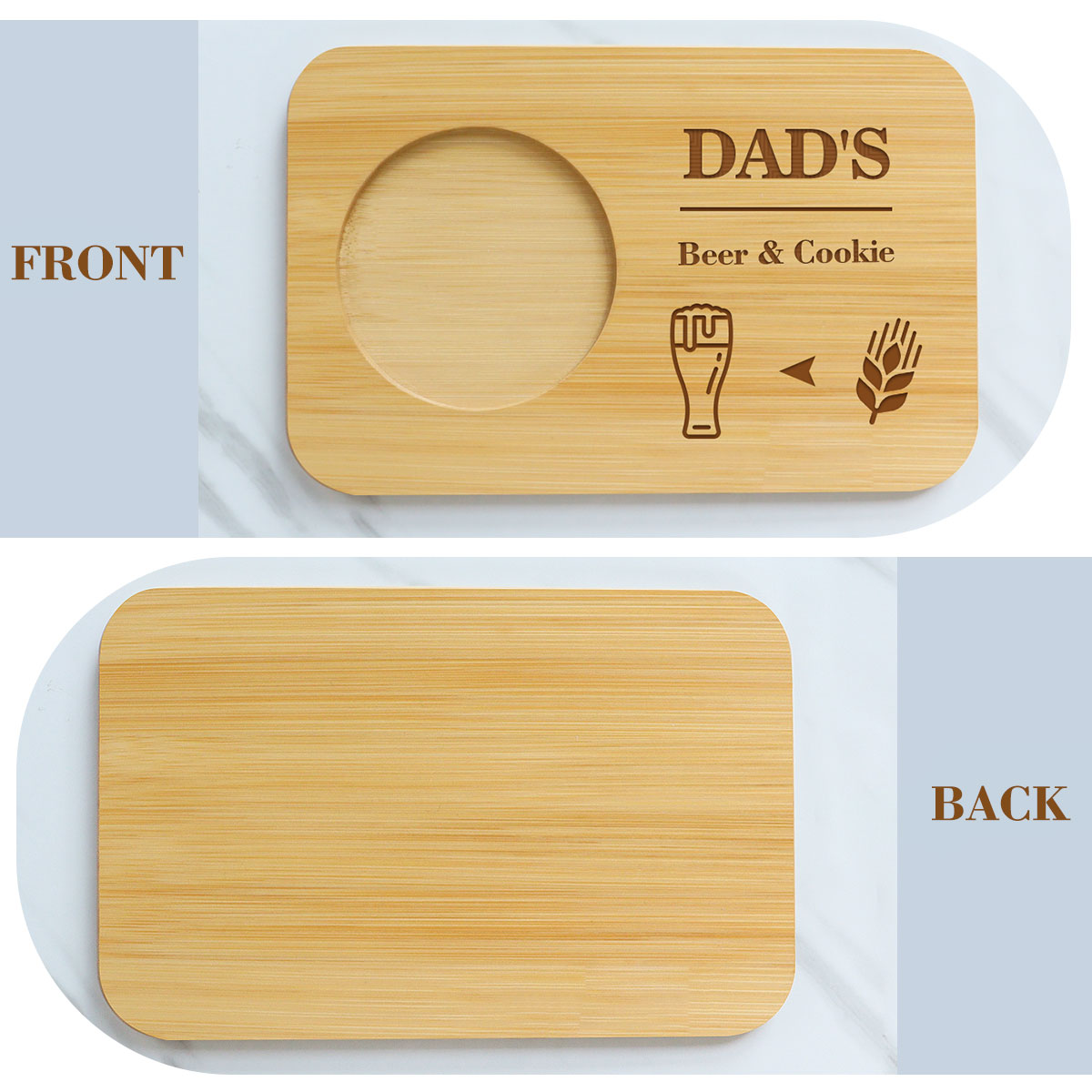custom bamboo tea and biscuits tray