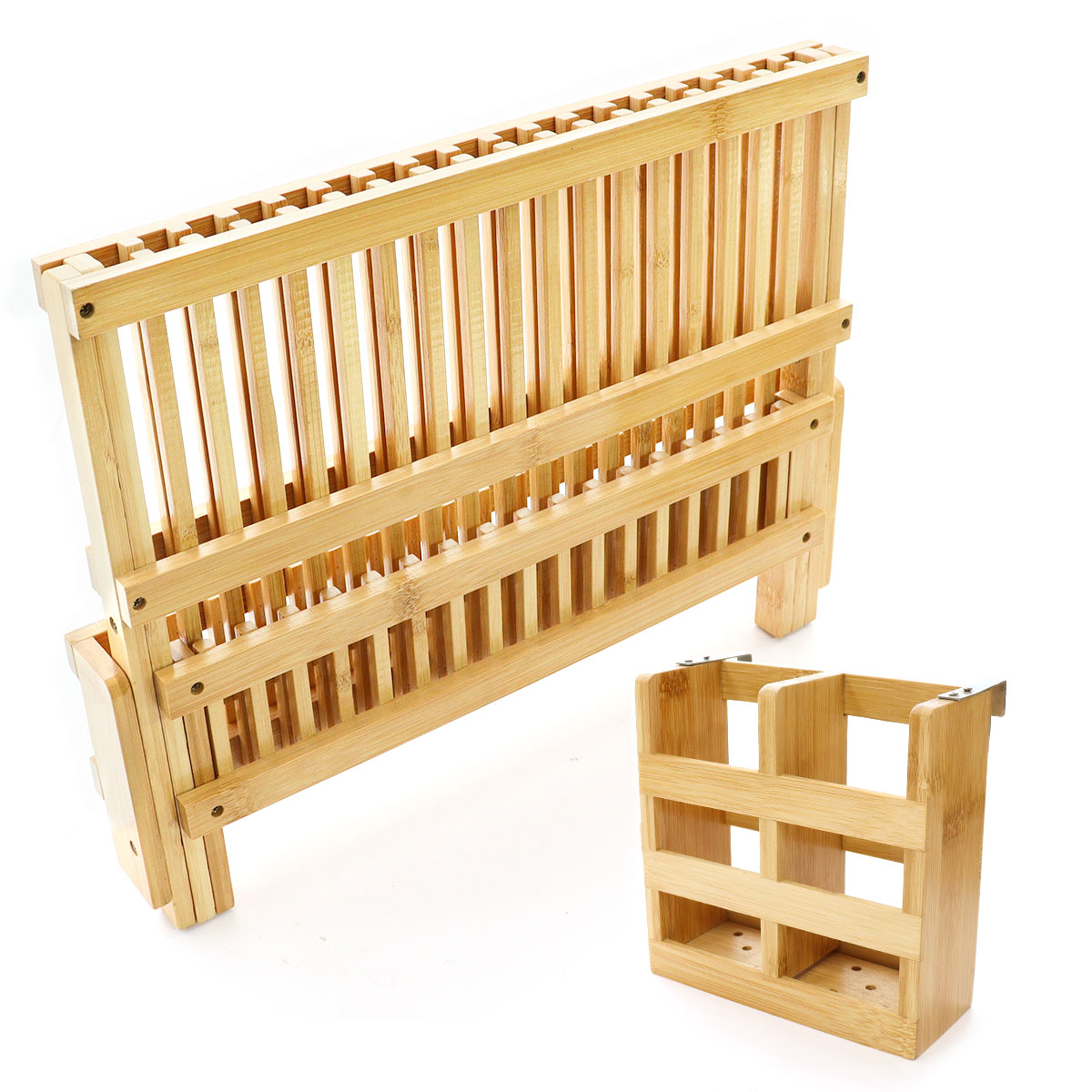 custom bamboo collapsible dish drying rack