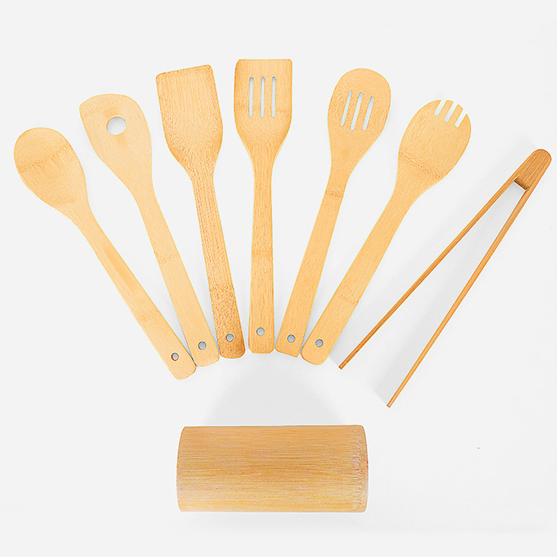 Bamboo wooden kitchen utensils set for wholesale