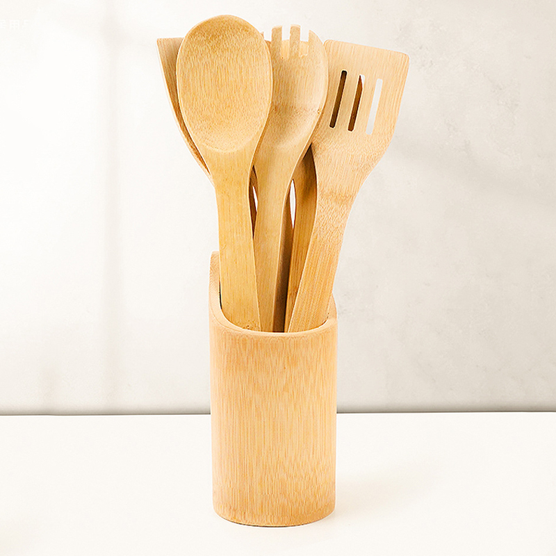 Bamboo wooden kitchen utensils set for wholesale
