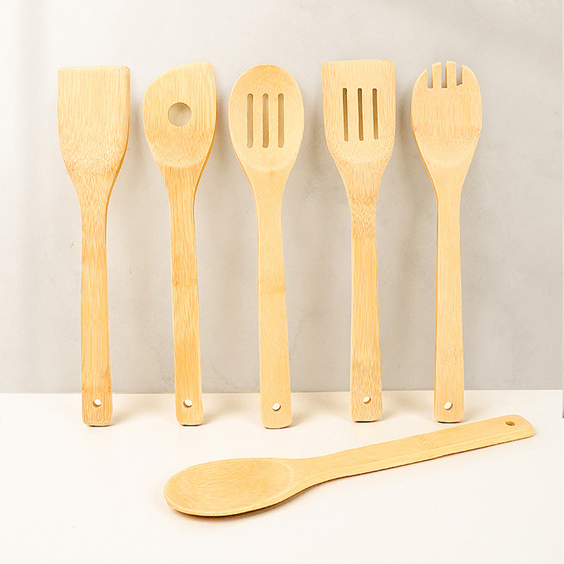 Bamboo wooden kitchen utensils set for wholesale