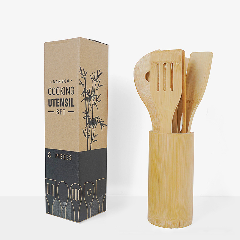 Bamboo wooden kitchen utensils set for wholesale