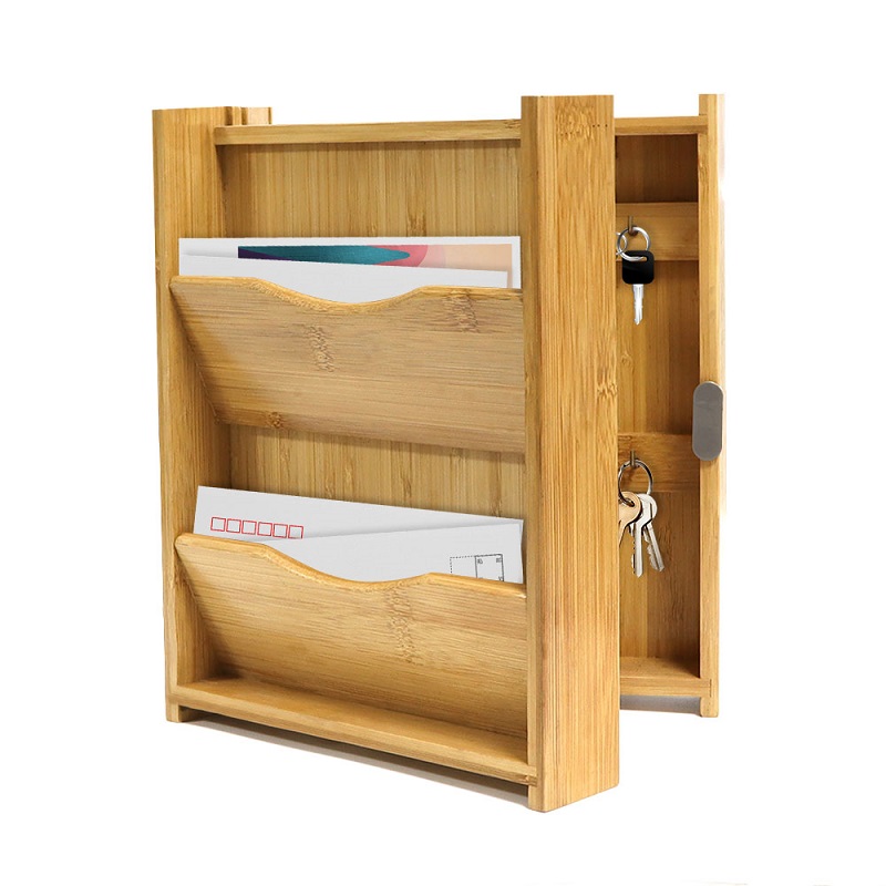 custom bamboo wooden wall organizer