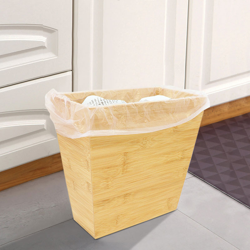 custom bamboo trash can