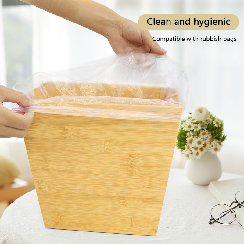 custom bamboo trash can