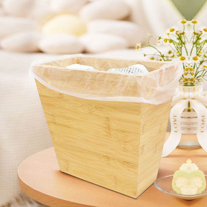 custom bamboo trash can