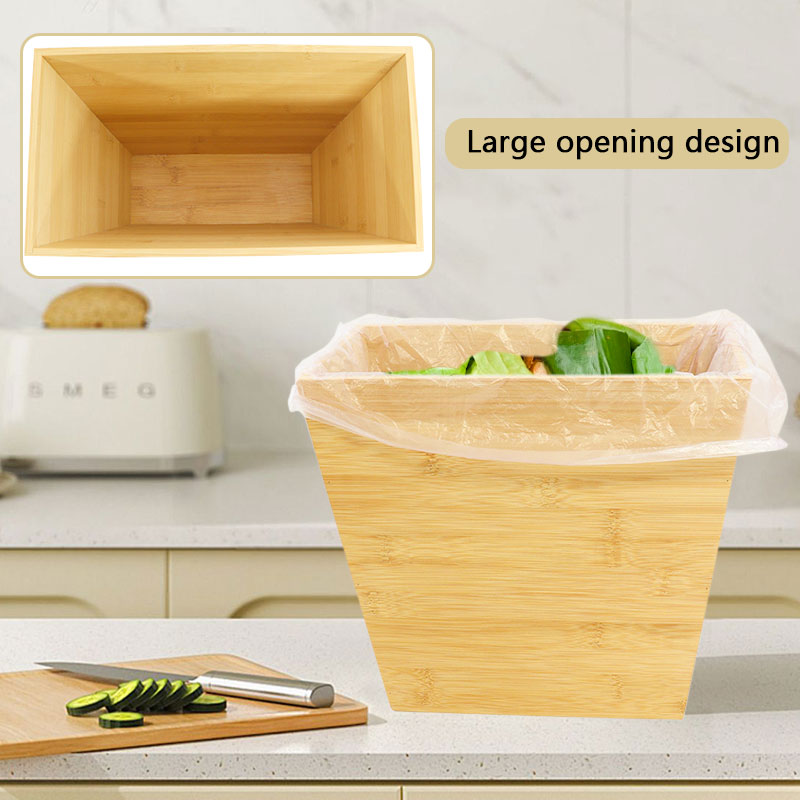 custom bamboo trash can