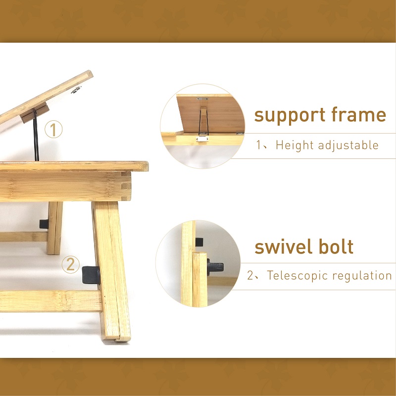 custom bamboo adjustable laptop desk