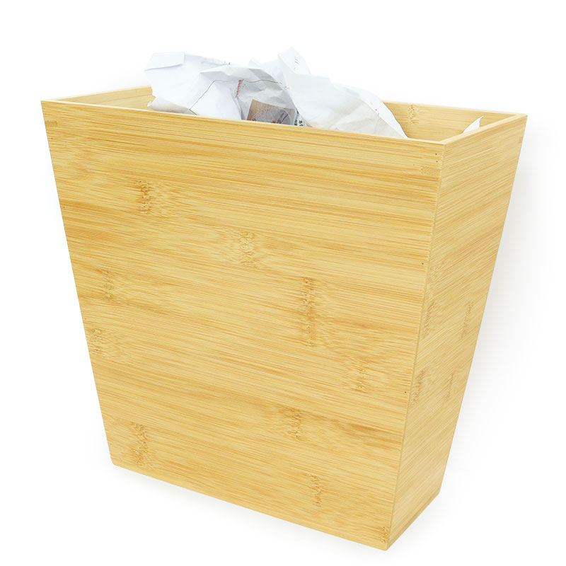custom bamboo trash can
