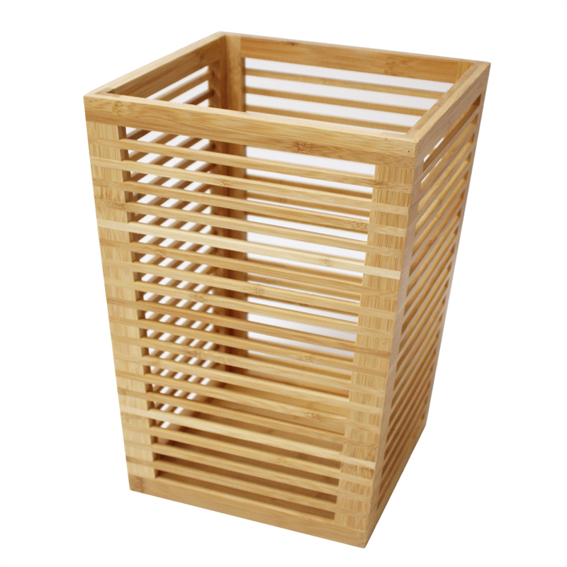 custom bamboo trash can