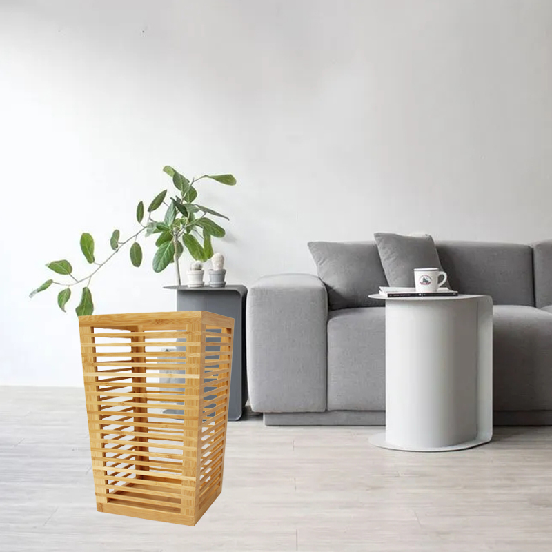 custom bamboo trash can