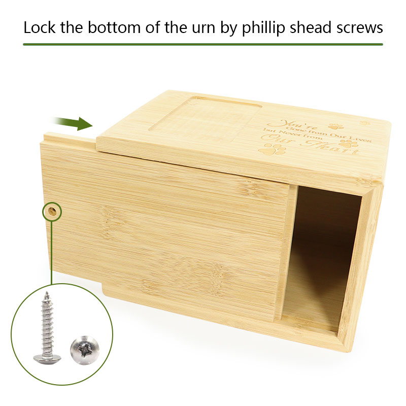 custom wooden bamboo pet urn