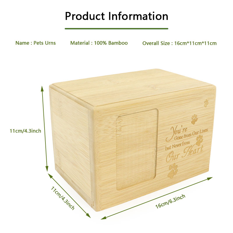 custom wooden bamboo pet urn