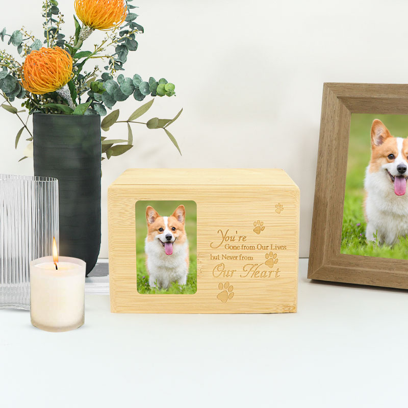 custom wooden bamboo pet urn