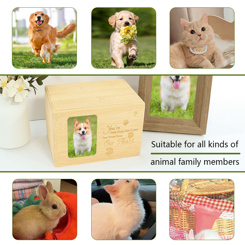 custom wooden bamboo pet urn