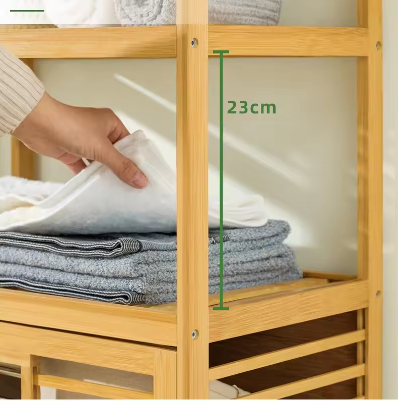 custom bamboo laundry hamper with shelf