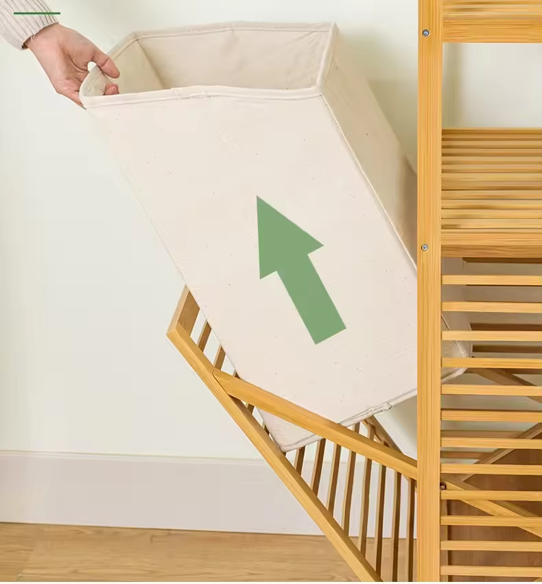 custom bamboo laundry hamper with shelf