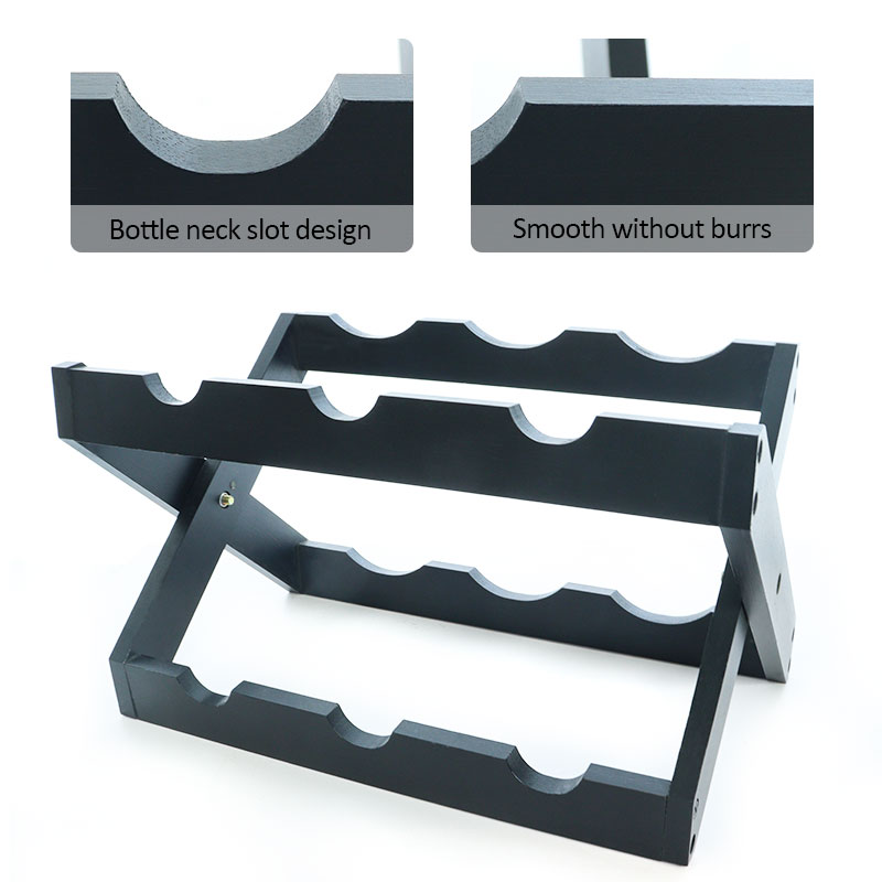 Black foldable wine bottle rack