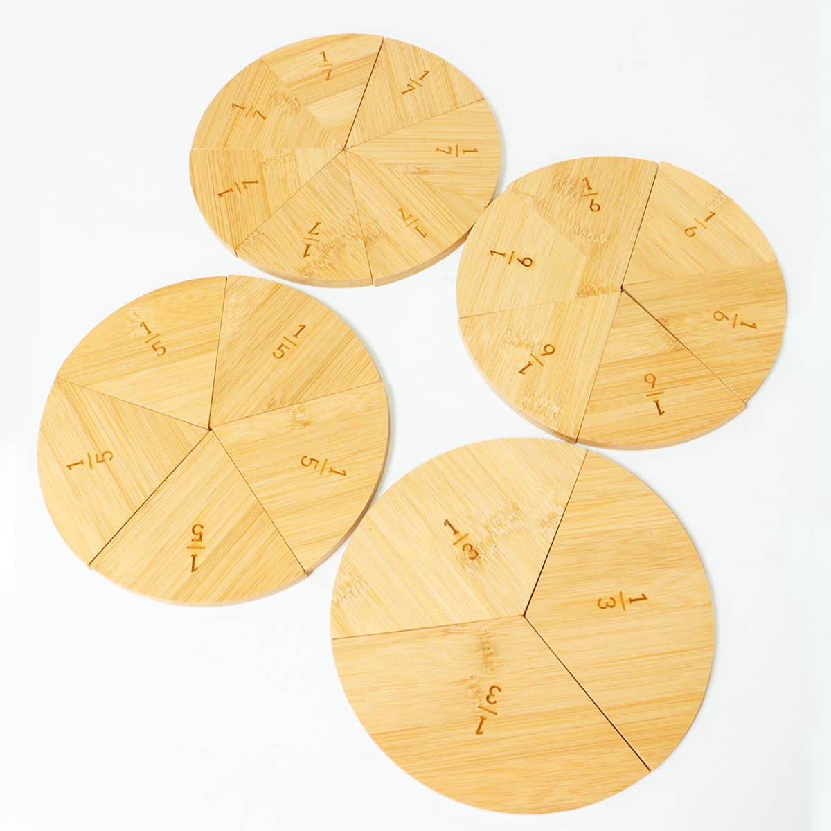 Bamboo fraction set with tray