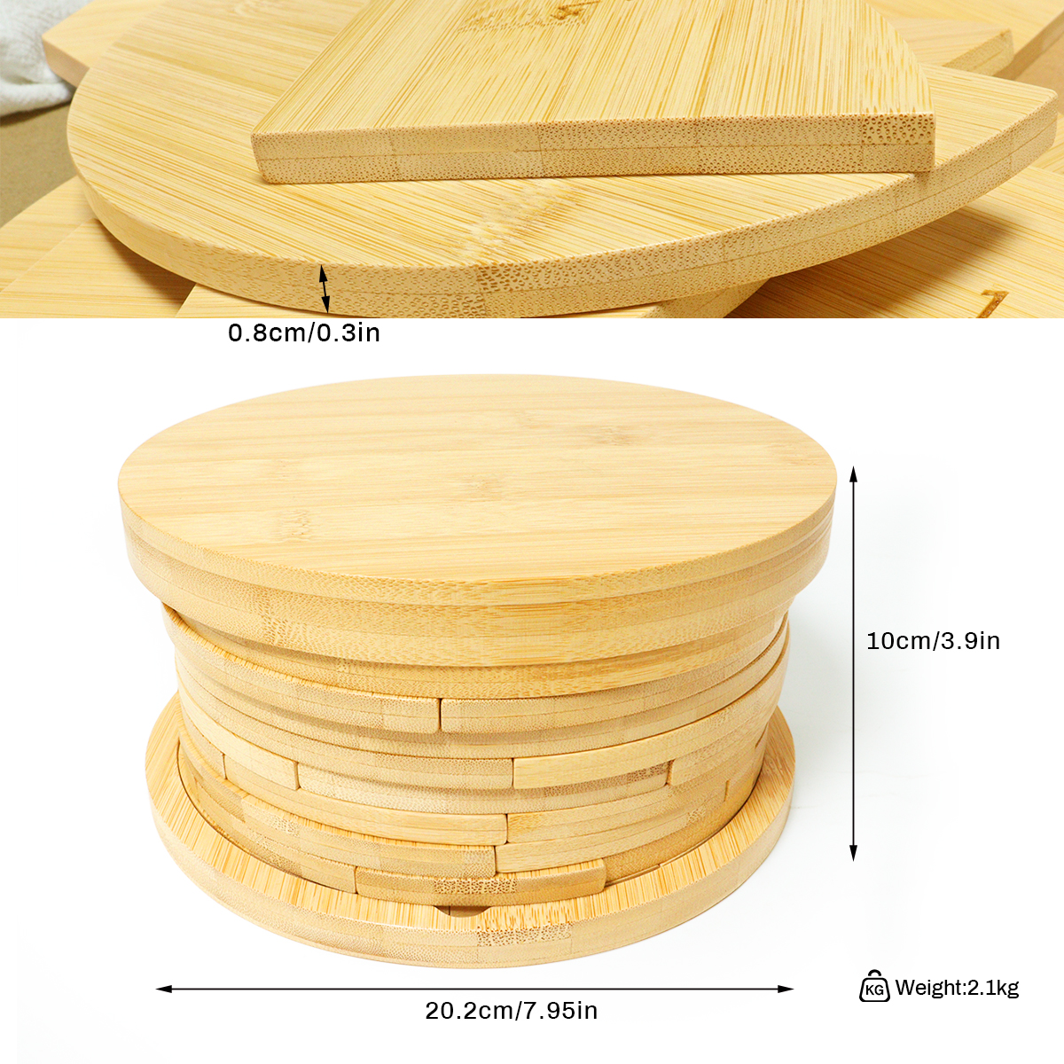 Bamboo fraction set with tray