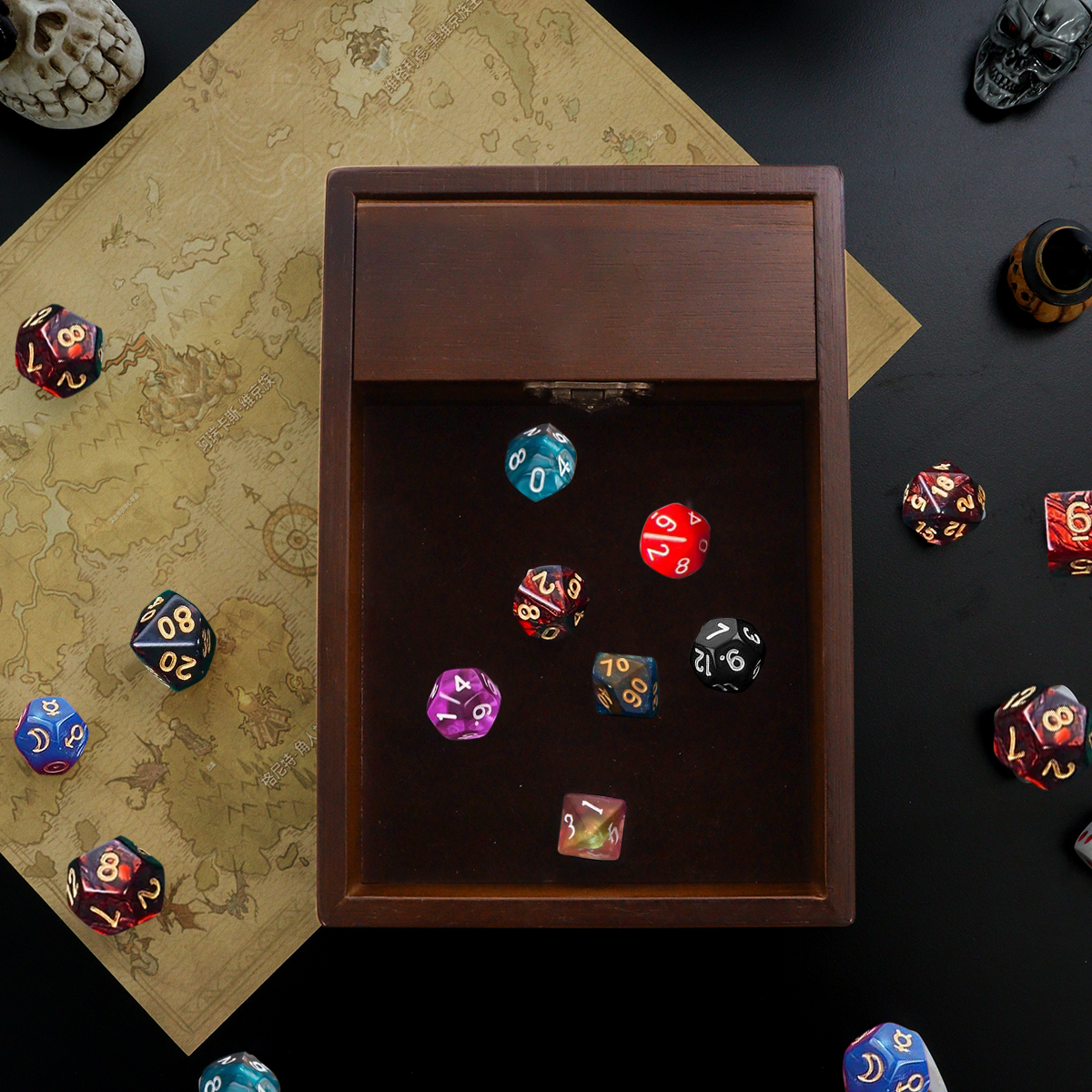 Dungeons and Dragons Dice Rolling Tray with Dice Storage Vault