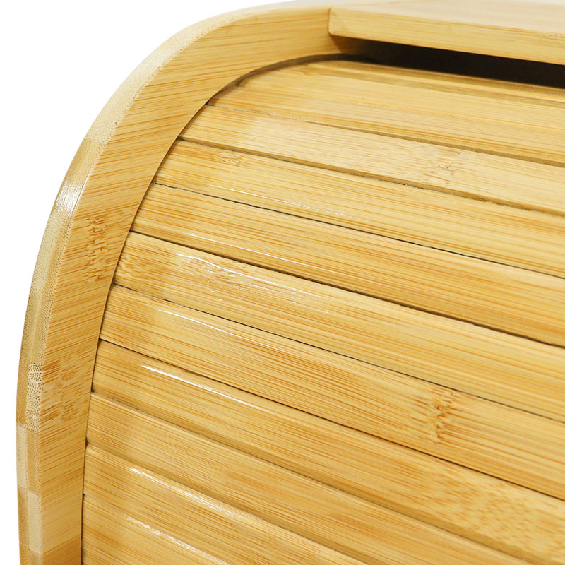 Rolling Top bamboo bread box bin for Kitchen 