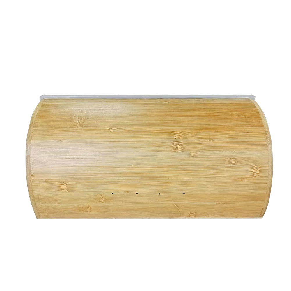 Acrylic easy glide cover bamboo bread bin box