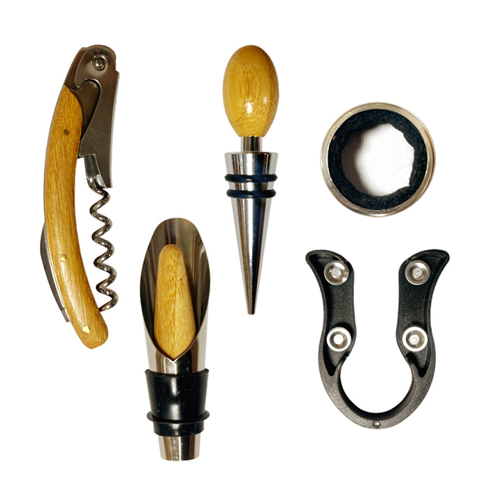 bamboo wine box with opener tools sets