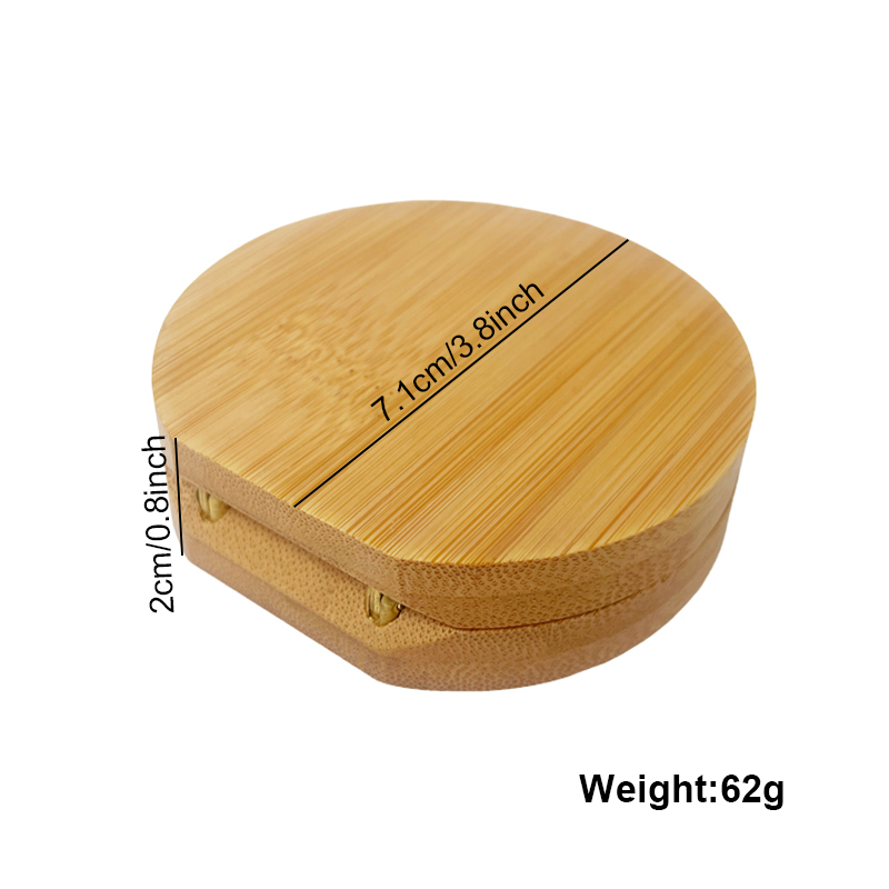 Pocket mirror bamboo compacts box