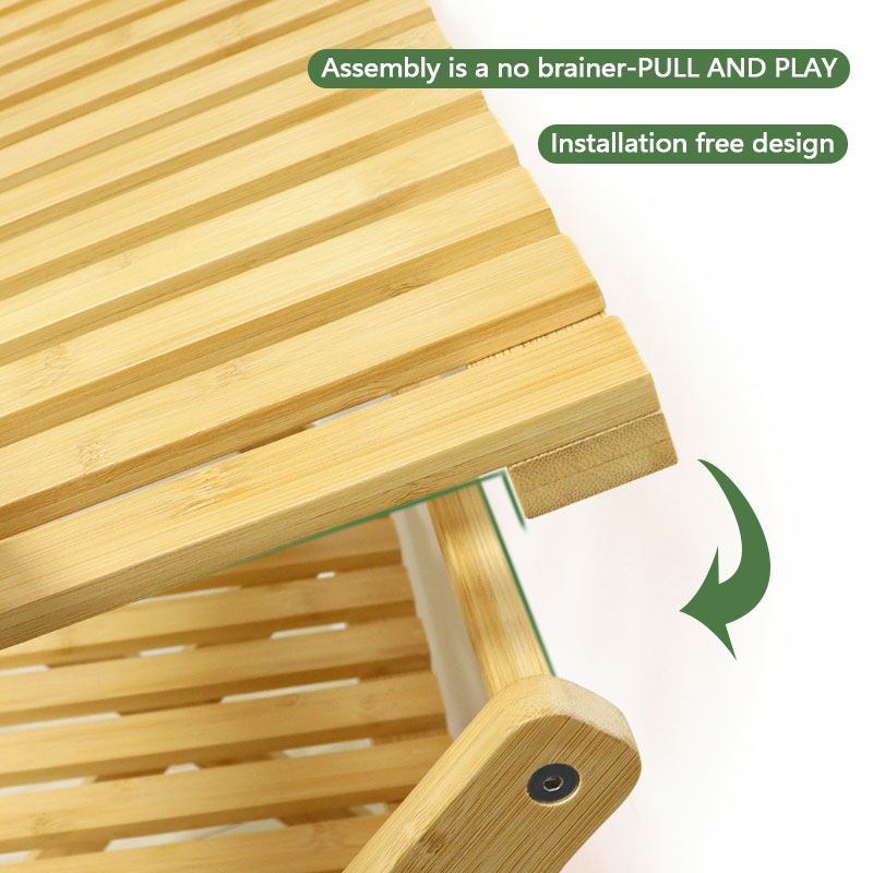 3-tiers foldable bamboo shoes rack