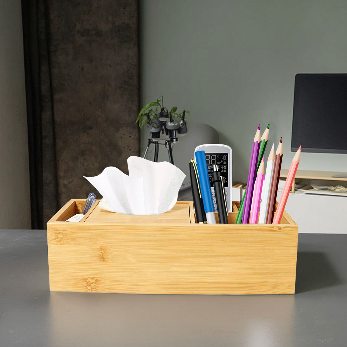 Office Supplies Container Pen Pot Holder Table Stationery Organizer