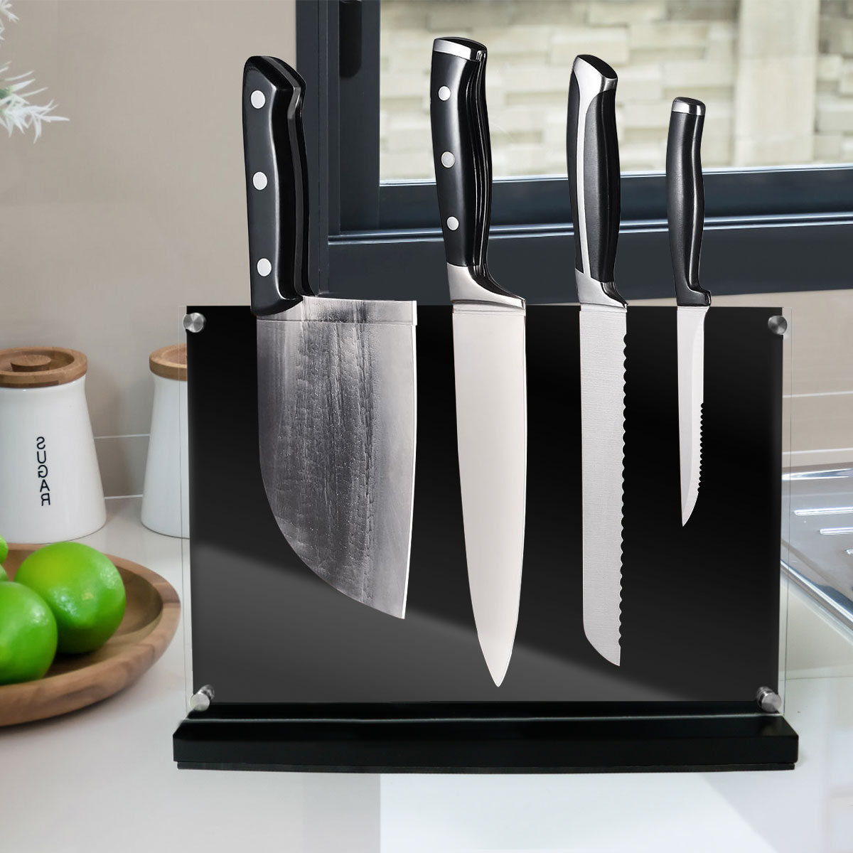 Magnetic Knife Block Storage Holder Display Stand for Kitchen