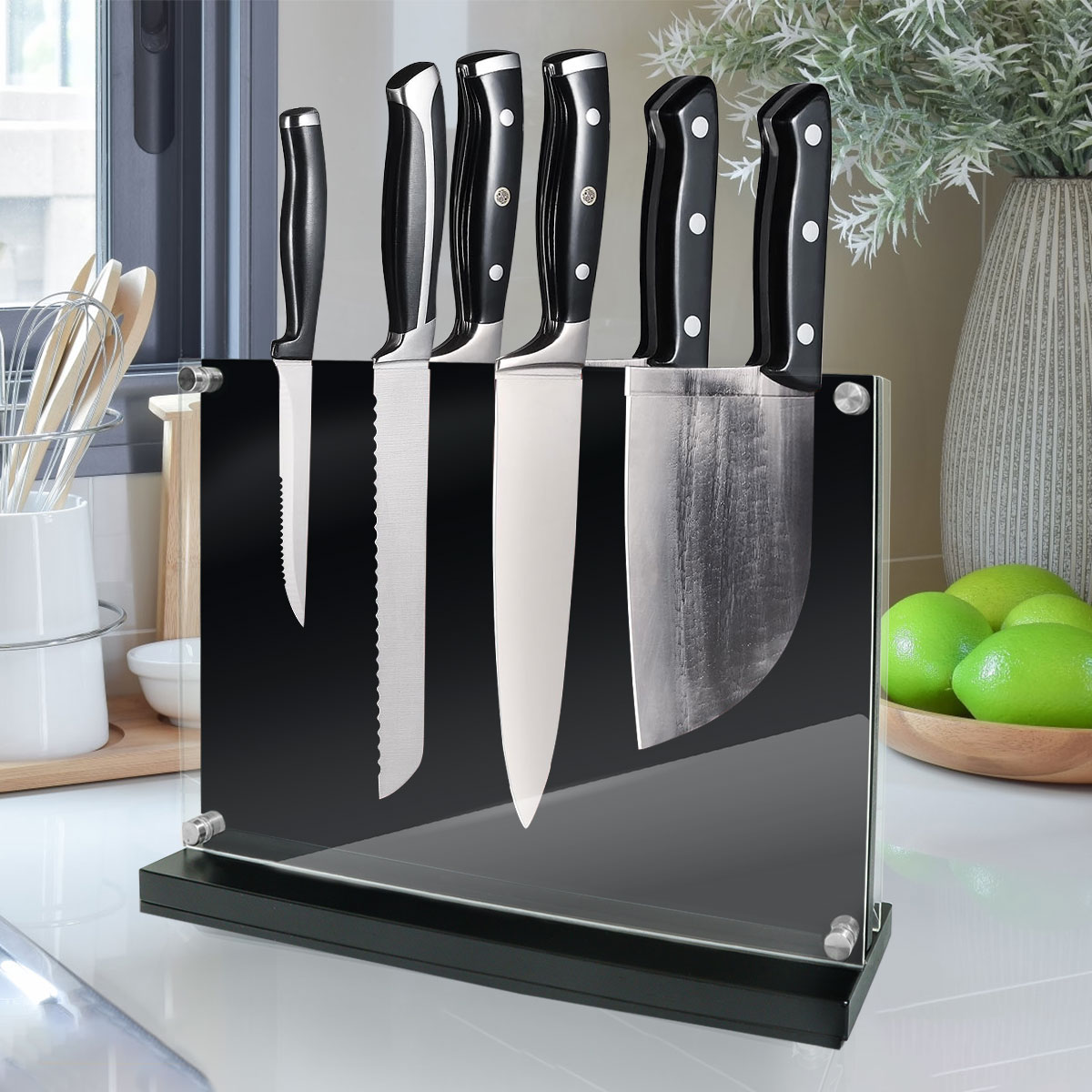 Magnetic Knife Block Storage Holder Display Stand for Kitchen