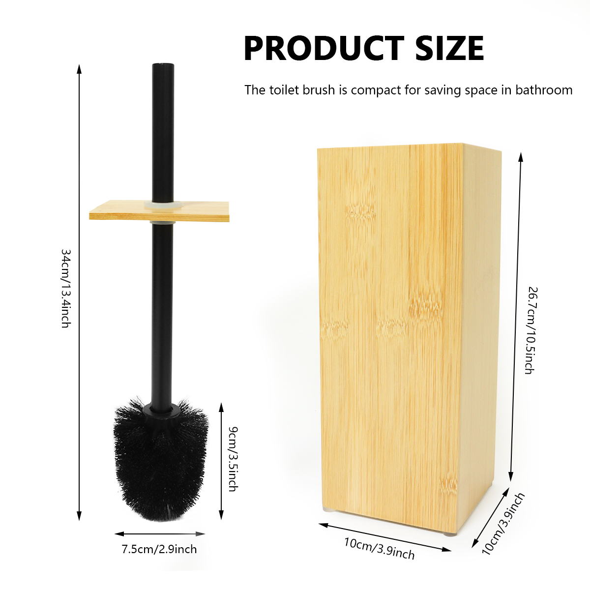 Bamboo holder toilet accessories bathroom accessories toilet cleaning scrub nylon brush and holder