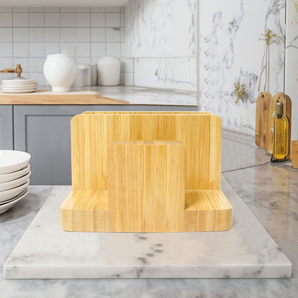 Bamboo Cutting & Chopping Board Storage Rack Organizer Stand Holder