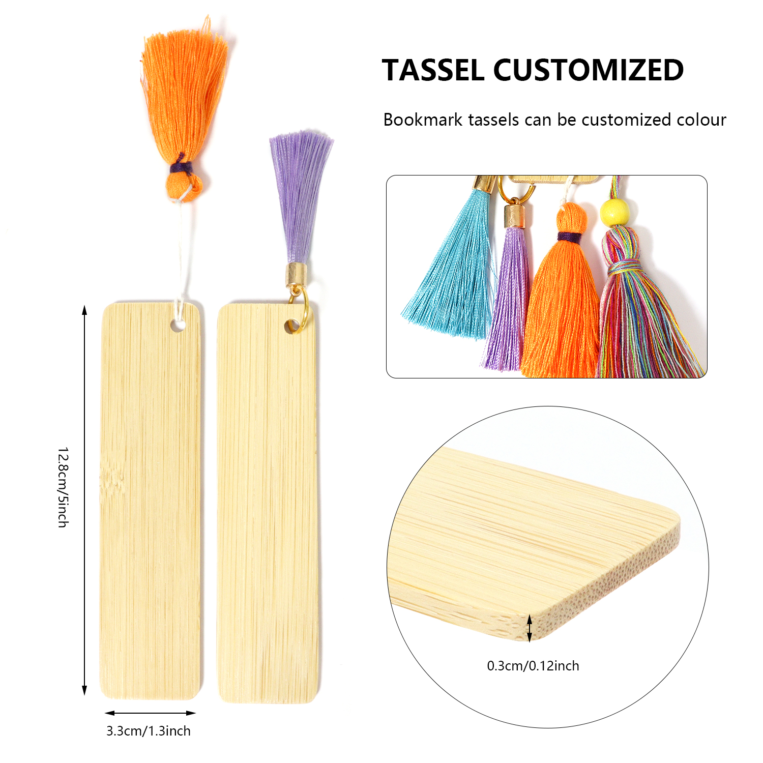 Bamboo Book Page Tag Bookmark and Bookends