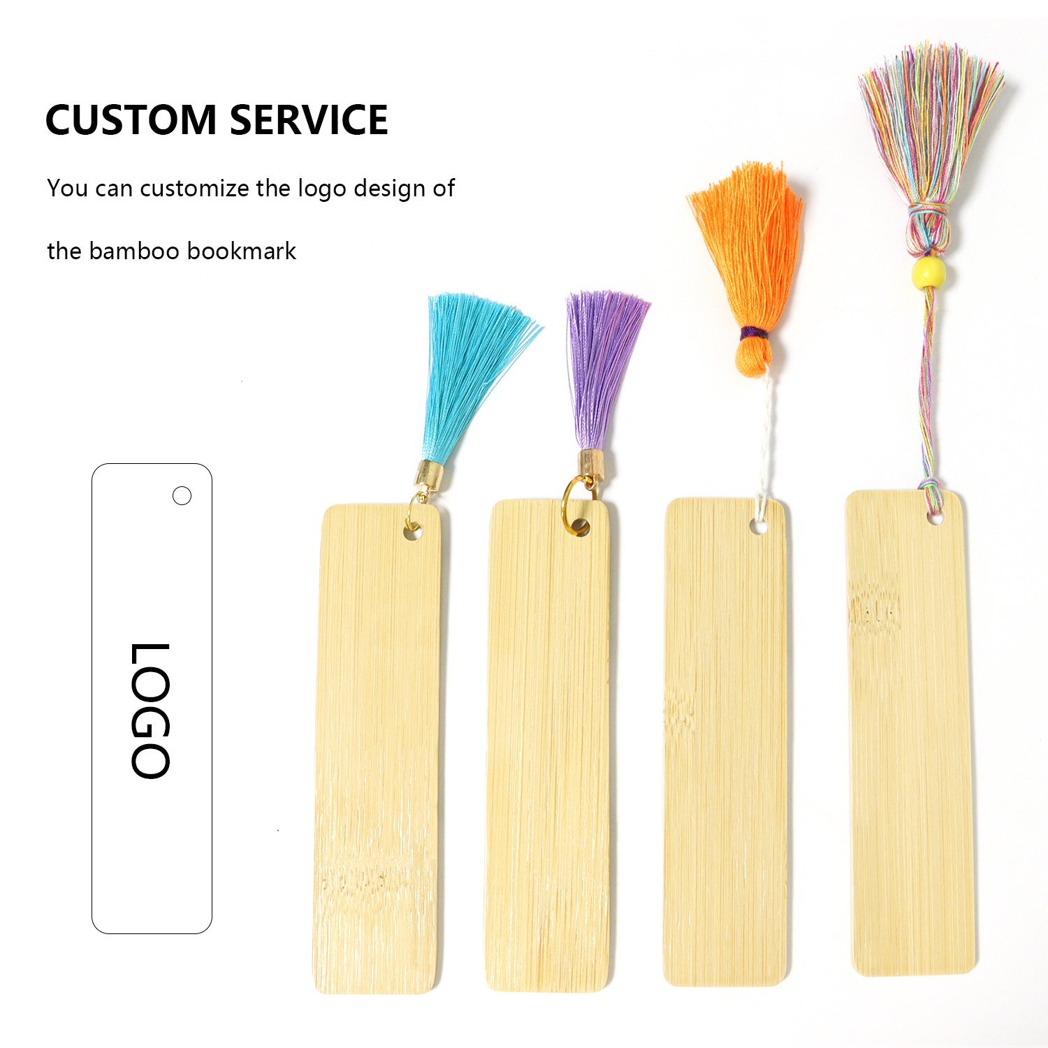 Bamboo Book Page Tag Bookmark and Bookends