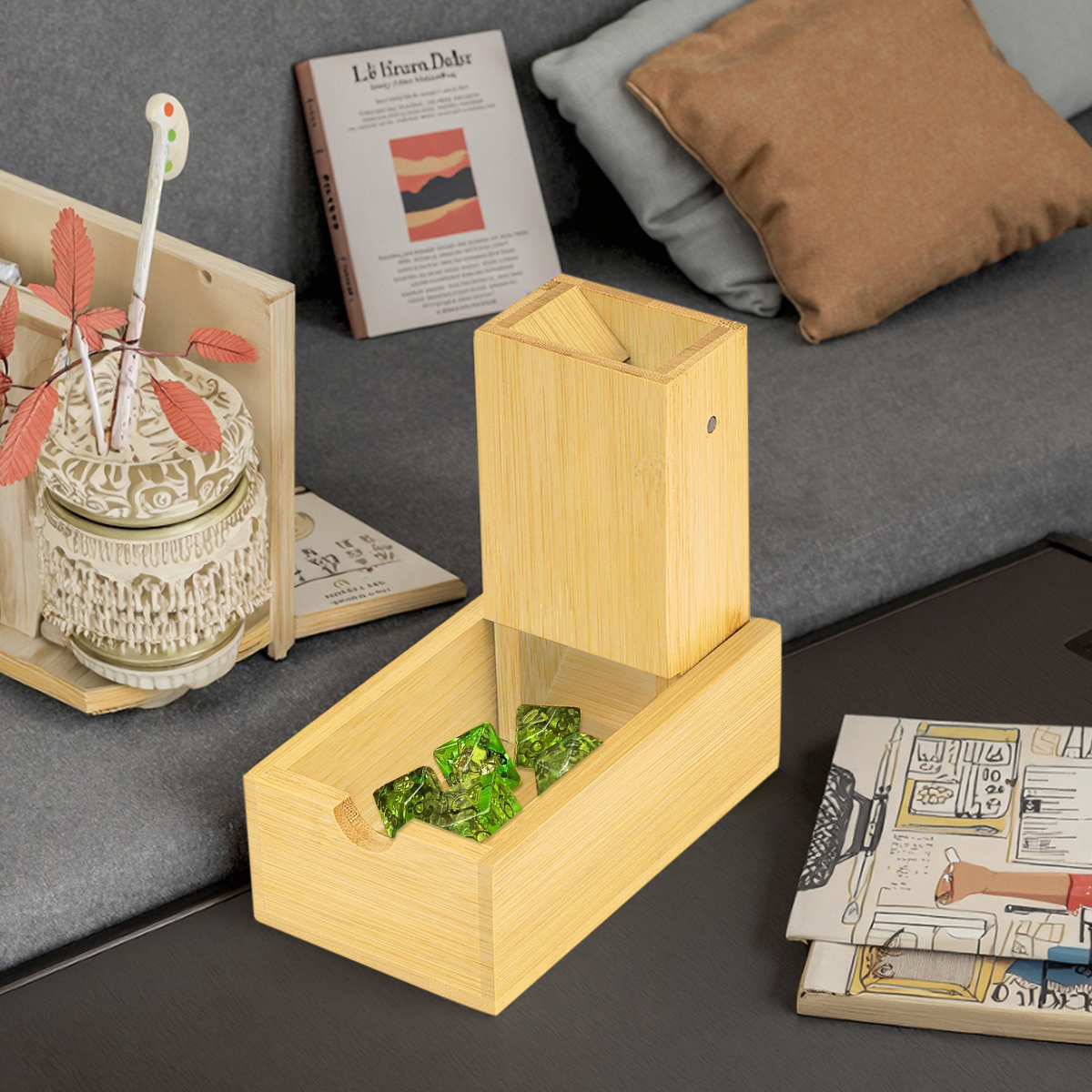 Bamboo Dice Tray Novelty Gift for Adults
