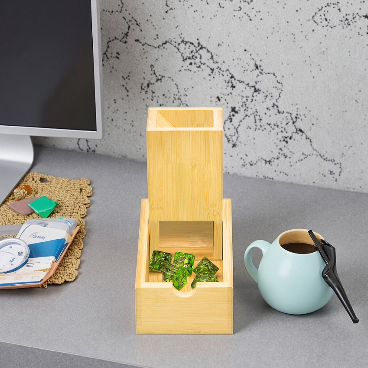 Bamboo Dice Tray Novelty Gift for Adults
