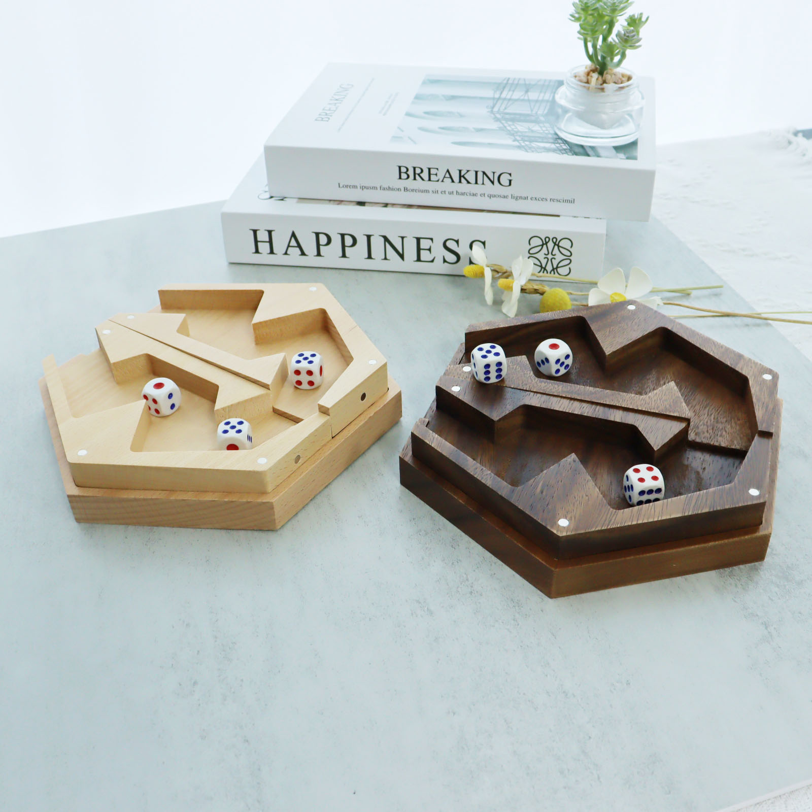 Custom Bamboo Boardgame Dice Rolling Towers Tray