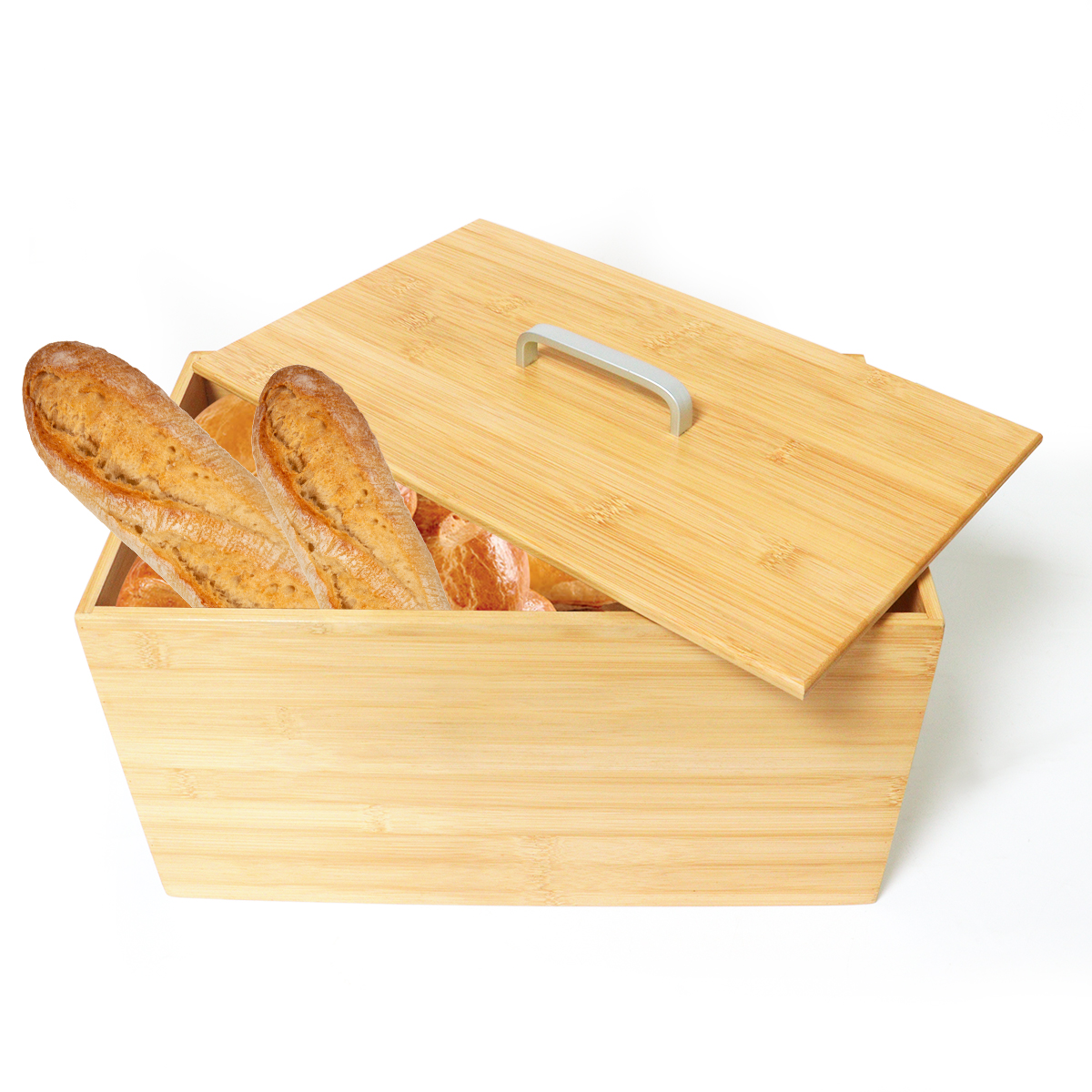 Custom Bamboo Bread Storage Box Kitchen Organizer Box with Lid