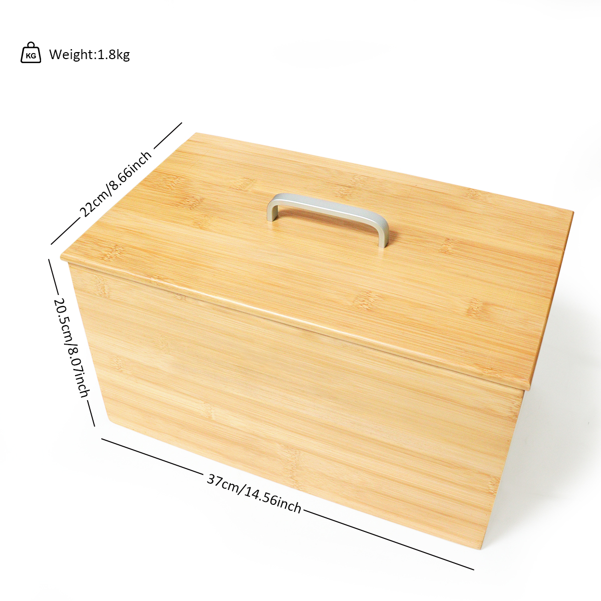 Custom Bamboo Bread Storage Box Kitchen Organizer Box with Lid
