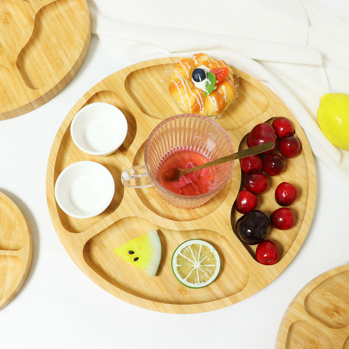 5-Compartment Fancy Food Snack Dried Fruit Serving Sorting Tray