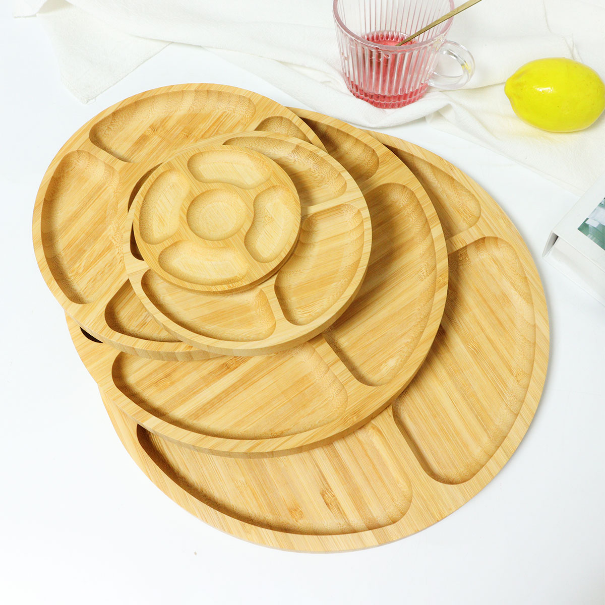 5-Compartment Fancy Food Snack Dried Fruit Serving Sorting Tray