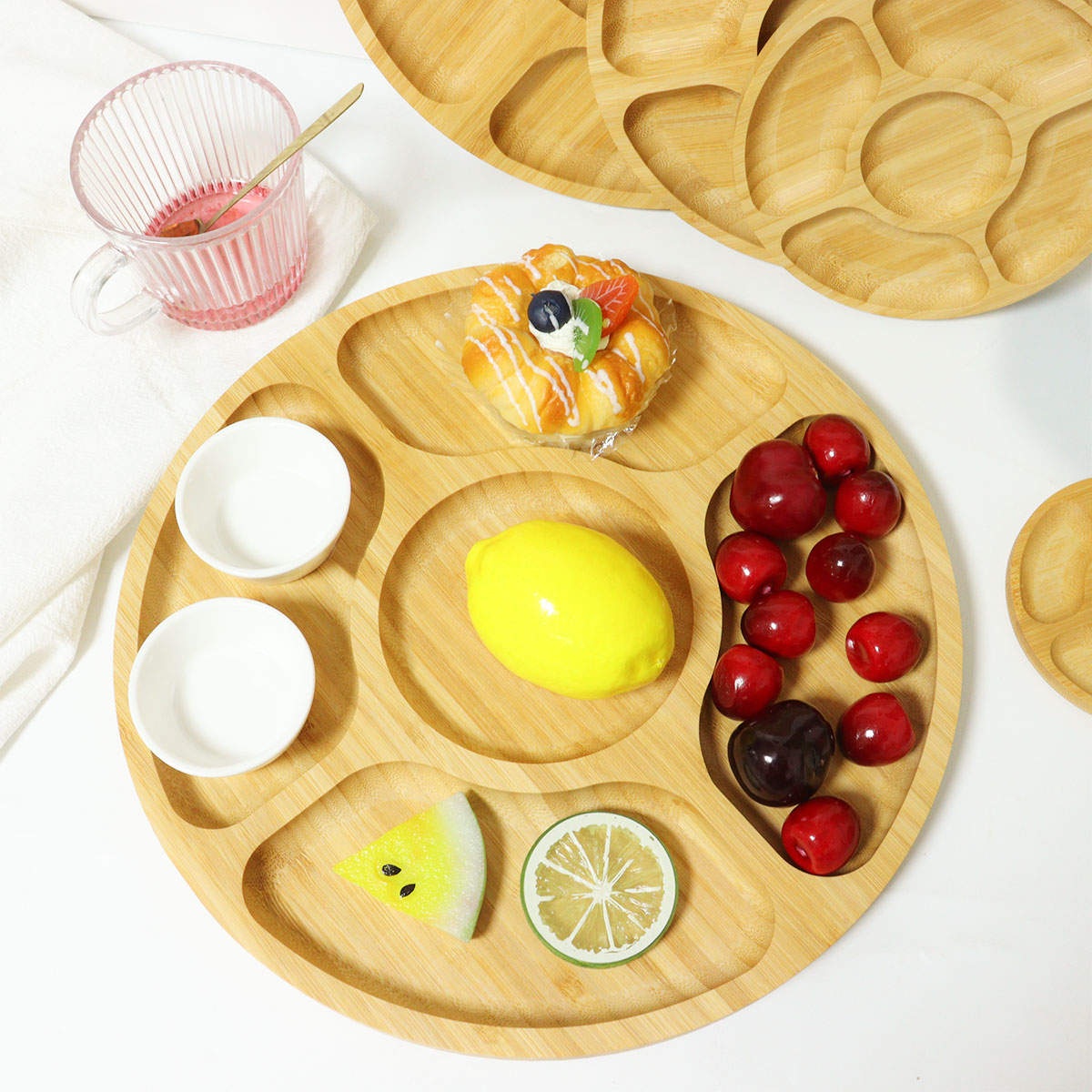 5-Compartment Fancy Food Snack Dried Fruit Serving Sorting Tray