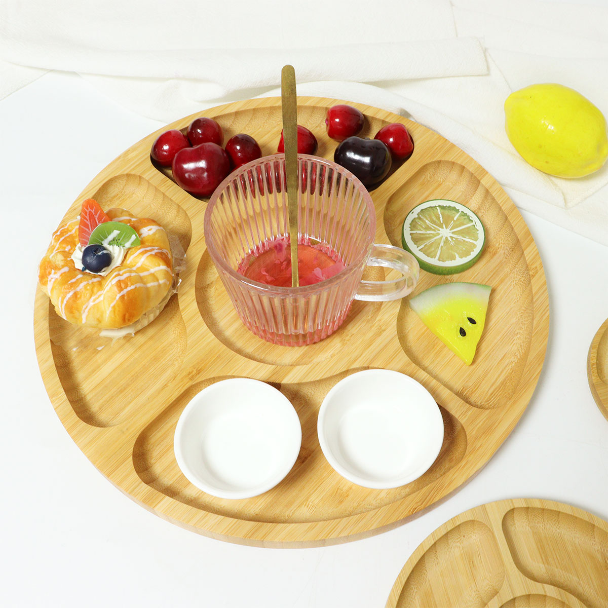 5-Compartment Fancy Food Snack Dried Fruit Serving Sorting Tray